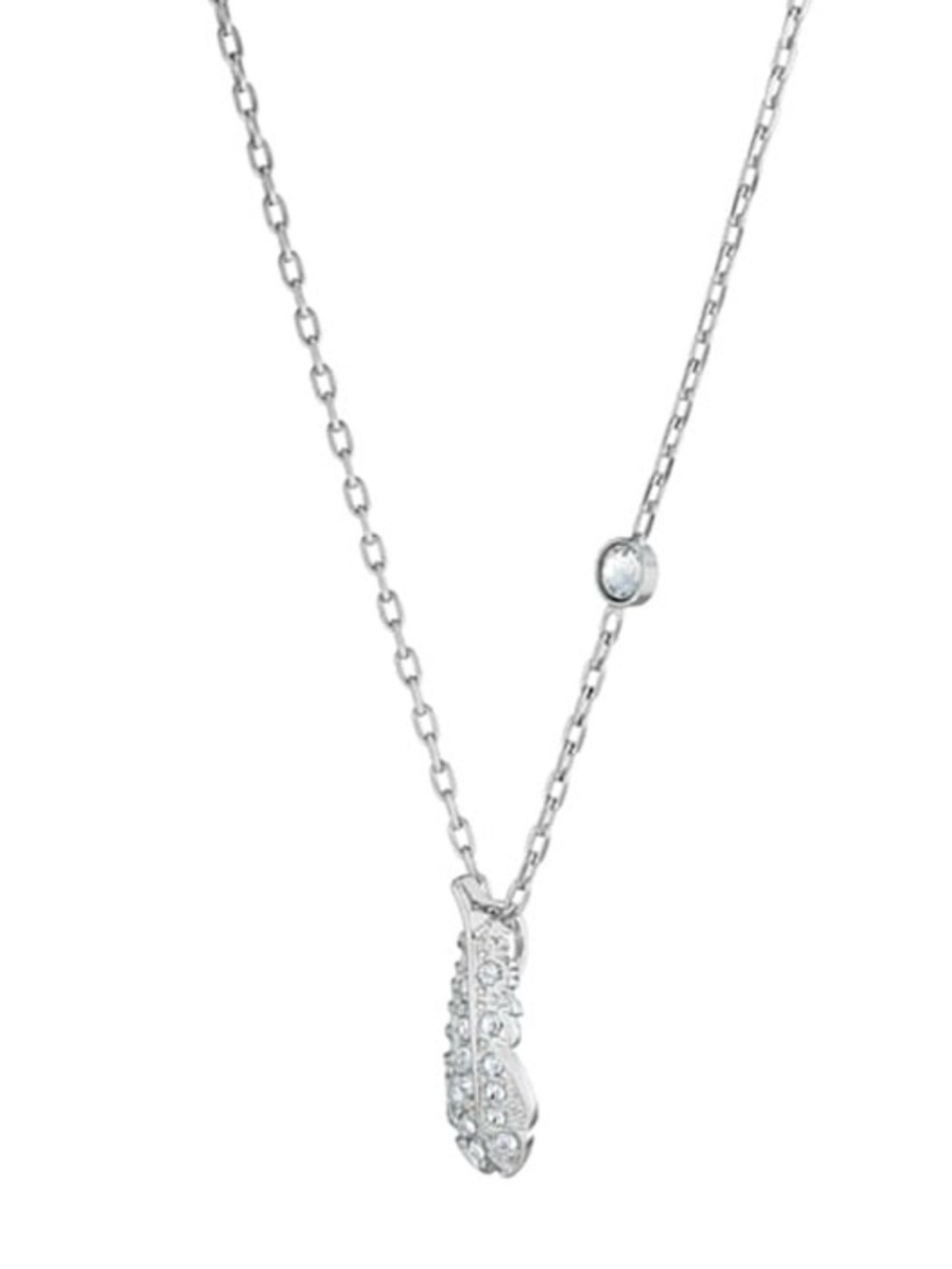 Swarovski Crystal Naughty Feather Necklace, White, Rhodium Plated 5512365